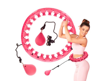 Hula Hop z obciążeniem i masażem – różowe